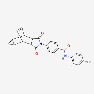 molecular formula C25H21BrN2O3 B12467446 N-(4-bromo-2-methylphenyl)-4-(1,3-dioxooctahydro-4,6-ethenocyclopropa[f]isoindol-2(1H)-yl)benzamide 