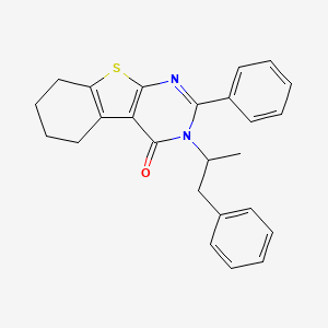molecular formula C25H24N2OS B12467579 2-phenyl-3-(1-phenylpropan-2-yl)-5,6,7,8-tetrahydro[1]benzothieno[2,3-d]pyrimidin-4(3H)-one CAS No. 297762-57-3