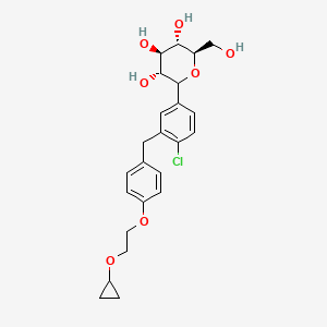 molecular formula C24H29ClO7 B12467585 (3R,4R,5S,6R)-2-(4-chloro-3-{[4-(2-cyclopropoxyethoxy)phenyl]methyl}phenyl)-6-(hydroxymethyl)oxane-3,4,5-triol 