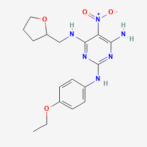 molecular formula C17H22N6O4 B12467618 N~2~-(4-ethoxyphenyl)-5-nitro-N~4~-(tetrahydrofuran-2-ylmethyl)pyrimidine-2,4,6-triamine 