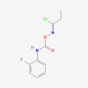 molecular formula C10H10ClFN2O2 B12467674 N-{[(2-fluorophenyl)carbamoyl]oxy}propanimidoyl chloride 