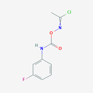 molecular formula C9H8ClFN2O2 B12467692 N-{[(3-fluorophenyl)carbamoyl]oxy}ethanimidoyl chloride 
