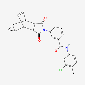 molecular formula C25H21ClN2O3 B12467703 N-(3-chloro-4-methylphenyl)-3-(1,3-dioxooctahydro-4,6-ethenocyclopropa[f]isoindol-2(1H)-yl)benzamide 