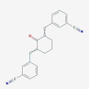 molecular formula C22H16N2O B12467705 3-[[3-[(3-Cyanophenyl)methylidene]-2-oxocyclohexylidene]methyl]benzonitrile 