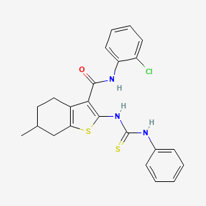 molecular formula C23H22ClN3OS2 B12467712 N-(2-chlorophenyl)-6-methyl-2-[(phenylcarbamothioyl)amino]-4,5,6,7-tetrahydro-1-benzothiophene-3-carboxamide 