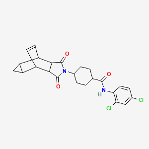 molecular formula C24H24Cl2N2O3 B12467756 N-(2,4-dichlorophenyl)-4-(1,3-dioxooctahydro-4,6-ethenocyclopropa[f]isoindol-2(1H)-yl)cyclohexanecarboxamide 