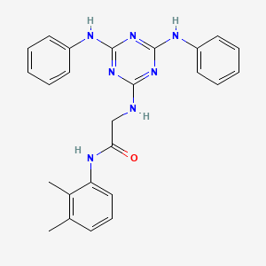 molecular formula C25H25N7O B12467774 N~2~-[4,6-bis(phenylamino)-1,3,5-triazin-2-yl]-N-(2,3-dimethylphenyl)glycinamide 