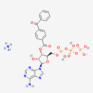molecular formula C24H27N6O15P3 B12467788 azanium;[[[(2R,3S,4R,5R)-5-(6-aminopurin-9-yl)-3-(4-benzoylbenzoyl)oxy-4-hydroxyoxolan-2-yl]methoxy-hydroxyphosphoryl]oxy-hydroxyphosphoryl] hydrogen phosphate 