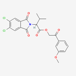 molecular formula C22H19Cl2NO6 B12467804 2-(3-methoxyphenyl)-2-oxoethyl 2-(5,6-dichloro-1,3-dioxo-1,3-dihydro-2H-isoindol-2-yl)-3-methylbutanoate 