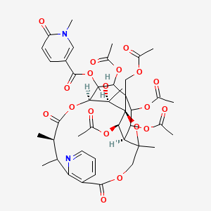 [(1S,14R,17S,23R,24R,25S)-19,21,22,24-tetraacetyloxy-20-(acetyloxymethyl)-25-hydroxy-3,13,14,25-tetramethyl-6,15-dioxo-2,5,16-trioxa-11-azapentacyclo[15.7.1.01,20.03,23.07,12]pentacosa-7(12),8,10-trien-18-yl] 1-methyl-6-oxopyridine-3-carboxylate