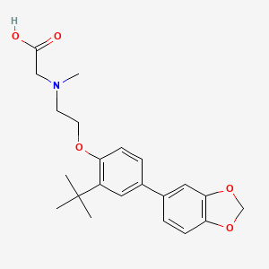 molecular formula C22H27NO5 B1246832 2-({2-[4-(2H-1,3-benzodioxol-5-yl)-2-tert-butylphenoxy]ethyl}(methyl)amino)acetic acid 