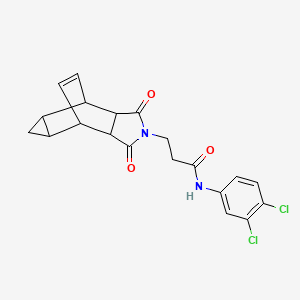 molecular formula C20H18Cl2N2O3 B12468377 N-(3,4-dichlorophenyl)-3-(1,3-dioxooctahydro-4,6-ethenocyclopropa[f]isoindol-2(1H)-yl)propanamide 