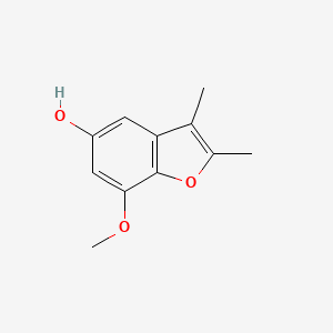 molecular formula C11H12O3 B1246858 7-methoxy-2,3-dimethylbenzofuran-5-ol CAS No. 680204-88-0