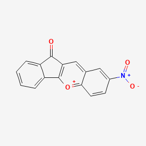 molecular formula C16H8NO4+ B12468640 8-nitro-11-oxo-11H-indeno[1,2-b]chromenium 