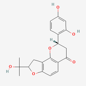 molecular formula C20H20O6 B1246865 2',4'-Dihydroxy-2''-(1-hydroxy-1-methylethyl)dihydrofuro[2,3-h]flavanone 