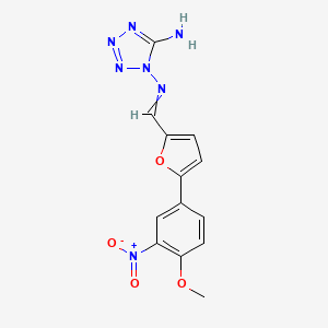 molecular formula C13H11N7O4 B12468813 N~1~-{[5-(4-methoxy-3-nitrophenyl)furan-2-yl]methylidene}-1H-tetrazole-1,5-diamine 