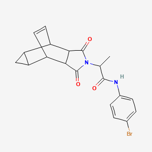 molecular formula C20H19BrN2O3 B12469159 N-(4-bromophenyl)-2-(1,3-dioxooctahydro-4,6-ethenocyclopropa[f]isoindol-2(1H)-yl)propanamide 