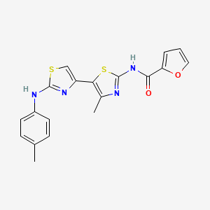 molecular formula C19H16N4O2S2 B1246931 N-[4-甲基-5-[2-(4-甲基苯胺基)-4-噻唑基]-2-噻唑基]-2-呋喃甲酰胺 