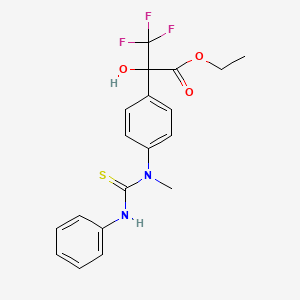 molecular formula C19H19F3N2O3S B12469508 Ethyl 3,3,3-trifluoro-2-hydroxy-2-{4-[methyl(phenylcarbamothioyl)amino]phenyl}propanoate 