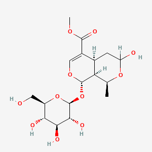 molecular formula C17H26O11 B1246982 Methyl (1S,4aS,8S,8aS)-3-hydroxy-1-methyl-8-[(2S,3R,4S,5S,6R)-3,4,5-trihydroxy-6-(hydroxymethyl)oxan-2-yl]oxy-1,3,4,4a,8,8a-hexahydropyrano[3,4-c]pyran-5-carboxylate 