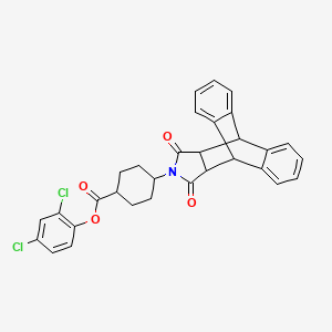 molecular formula C31H25Cl2NO4 B12470122 2,4-Dichlorophenyl 4-(16,18-dioxo-17-azapentacyclo[6.6.5.0~2,7~.0~9,14~.0~15,19~]nonadeca-2,4,6,9,11,13-hexaen-17-yl)cyclohexanecarboxylate (non-preferred name) 