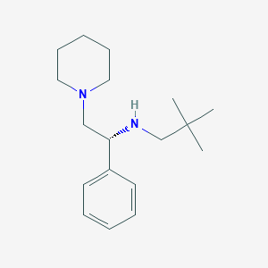 molecular formula C18H30N2 B124703 (R)-2,2-Dimethyl-N-(1-phenyl-2-(piperidin-1-yl)ethyl)propan-1-amine CAS No. 153837-28-6