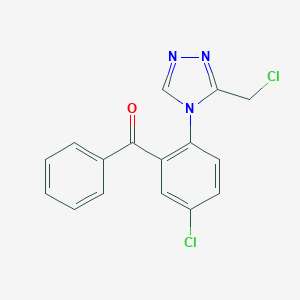 molecular formula C16H11Cl2N3O B124705 [5-chloro-2-[3-(chloromethyl)-4H-1,2,4-triazol-4-yl]phenyl] phenyl ketone CAS No. 37945-06-5