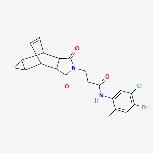 molecular formula C21H20BrClN2O3 B12470967 N-(4-bromo-5-chloro-2-methylphenyl)-3-(1,3-dioxooctahydro-4,6-ethenocyclopropa[f]isoindol-2(1H)-yl)propanamide 