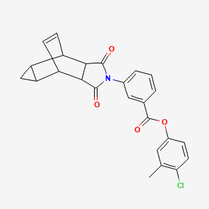 molecular formula C25H20ClNO4 B12471167 4-chloro-3-methylphenyl 3-(1,3-dioxooctahydro-4,6-ethenocyclopropa[f]isoindol-2(1H)-yl)benzoate 