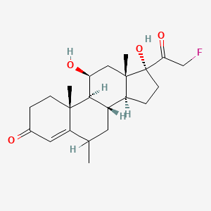 molecular formula C22H31FO4 B1247125 (8S,9S,10R,11S,13S,14S,17R)-17-(2-fluoroacetyl)-11,17-dihydroxy-6,10,13-trimethyl-2,6,7,8,9,11,12,14,15,16-decahydro-1H-cyclopenta[a]phenanthren-3-one CAS No. 387-64-4