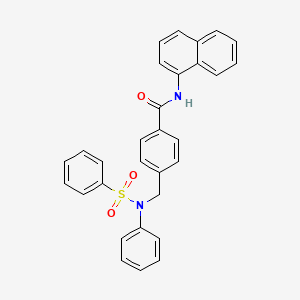 molecular formula C30H24N2O3S B12471282 N-(naphthalen-1-yl)-4-{[phenyl(phenylsulfonyl)amino]methyl}benzamide 