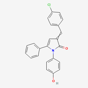 molecular formula C23H16ClNO2 B12471323 3-(4-Chlorobenzylidene)-1-(4-hydroxyphenyl)-5-phenyl-1H-pyrrol-2(3H)-one 