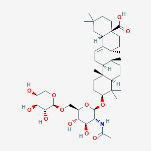 molecular formula C43H69NO12 B1247134 3-O-[alpha-L-arabinopyranosyl-(1->6)]-2-acetamido-2-deoxy-beta-D-glucopyranosyl oleanolic acid 