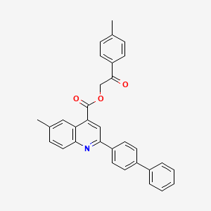 molecular formula C32H25NO3 B12471470 2-(4-Methylphenyl)-2-oxoethyl 2-(biphenyl-4-yl)-6-methylquinoline-4-carboxylate 