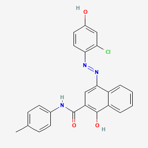 molecular formula C24H18ClN3O3 B12471932 4-[(E)-(2-chloro-4-hydroxyphenyl)diazenyl]-1-hydroxy-N-(4-methylphenyl)naphthalene-2-carboxamide 