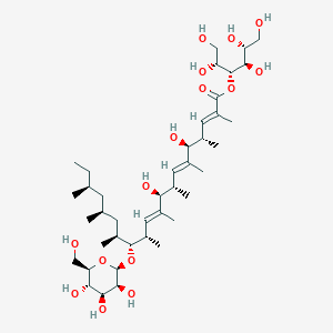 molecular formula C41H74O15 B1247197 [(2R,3R,4R,5R)-1,2,4,5,6-pentahydroxyhexan-3-yl] (2E,4S,5S,6E,8S,9S,10E,12S,13R,14S,16S,18S)-5,9-dihydroxy-2,4,6,8,10,12,14,16,18-nonamethyl-13-[(2R,3S,4S,5S,6R)-3,4,5-trihydroxy-6-(hydroxymethyl)oxan-2-yl]oxyicosa-2,6,10-trienoate 
