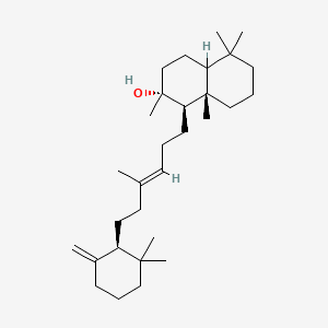 molecular formula C30H52O B1247198 (1R,2R,8aS)-1-[(E)-6-[(1S)-2,2-dimethyl-6-methylidenecyclohexyl]-4-methylhex-3-enyl]-2,5,5,8a-tetramethyl-3,4,4a,6,7,8-hexahydro-1H-naphthalen-2-ol 