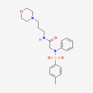molecular formula C22H29N3O4S B12472201 N~2~-[(4-methylphenyl)sulfonyl]-N-[3-(morpholin-4-yl)propyl]-N~2~-phenylglycinamide 