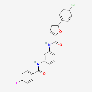 molecular formula C24H16ClIN2O3 B12472387 5-(4-chlorophenyl)-N-(3-{[(4-iodophenyl)carbonyl]amino}phenyl)furan-2-carboxamide 