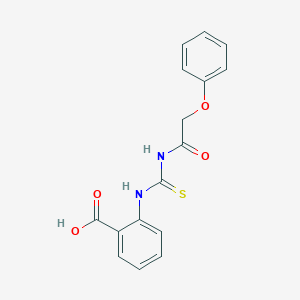 molecular formula C16H14N2O4S B124724 2-[(2-Phenoxyacetyl)carbamothioylamino]benzoic acid CAS No. 157921-79-4