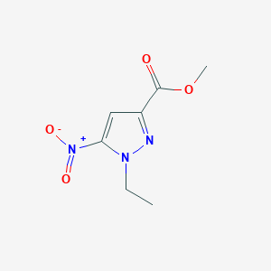 molecular formula C7H9N3O4 B12472483 methyl 1-ethyl-5-nitro-1H-pyrazole-3-carboxylate 