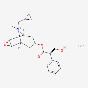9-(Cyclopropylmethyl)-7-[(3-hydroxy-2-phenylpropanoyl)oxy]-9-methyl-3-oxa-9-azatricyclo[3.3.1.0~2,4~]nonan-9-ium bromide