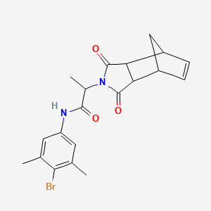 molecular formula C20H21BrN2O3 B12472546 N-(4-bromo-3,5-dimethylphenyl)-2-(1,3-dioxo-1,3,3a,4,7,7a-hexahydro-2H-4,7-methanoisoindol-2-yl)propanamide 