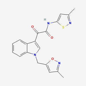 molecular formula C19H16N4O3S B1247265 N-(3-methylisothiazol-5-yl)-2-[1-(3-methylisoxazol-5-ylmethyl)-1H-indol-3-yl]-2-oxoacetamide 