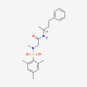 molecular formula C22H30N2O3S B12472693 N~2~-methyl-N-(4-phenylbutan-2-yl)-N~2~-[(2,4,6-trimethylphenyl)sulfonyl]glycinamide 