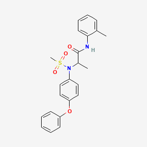 molecular formula C23H24N2O4S B12472872 N-(2-Methylphenyl)-2-[N-(4-phenoxyphenyl)methanesulfonamido]propanamide 