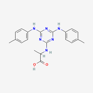 molecular formula C20H22N6O2 B12472909 N-{4,6-bis[(4-methylphenyl)amino]-1,3,5-triazin-2-yl}alanine 