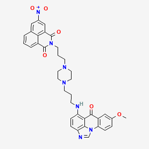 2-[3-[4-[3-[(5-Methoxy-8-oxo-1,14-diazatetracyclo[7.6.1.02,7.013,16]hexadeca-2(7),3,5,9,11,13(16),14-heptaen-10-yl)amino]propyl]piperazin-1-yl]propyl]-5-nitrobenzo[de]isoquinoline-1,3-dione