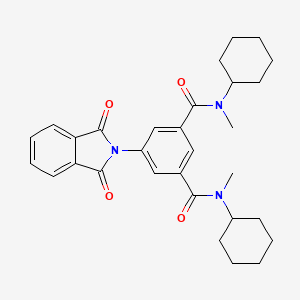 molecular formula C30H35N3O4 B12473578 N,N'-dicyclohexyl-5-(1,3-dioxo-1,3-dihydro-2H-isoindol-2-yl)-N,N'-dimethylbenzene-1,3-dicarboxamide 