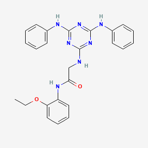 molecular formula C25H25N7O2 B12473684 N~2~-[4,6-bis(phenylamino)-1,3,5-triazin-2-yl]-N-(2-ethoxyphenyl)glycinamide 